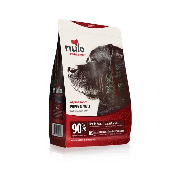 Nulo Challenger Puppy and Adult Dry Dog Food – Beef, Lamb, & Pork, 11lb Bag