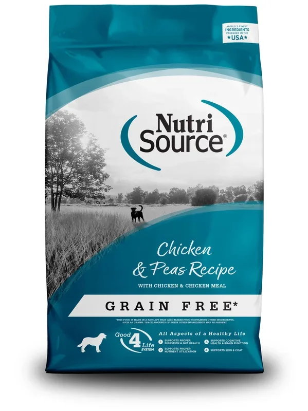 NutriSource Chicken & Pea Recipe Grain-Free Dry Dog Food, 26-lb