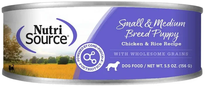 NutriSource Small/Medium Breed Wet Puppy Food, Chicken and Rice, 5.5 Ounces