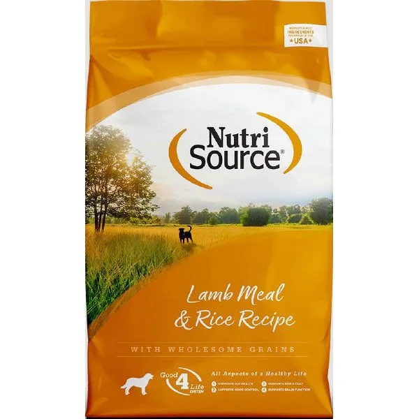 NutriSource Wholesome Grains Dry Dog Food – Lamb Meal & Rice – 26lb Bag
