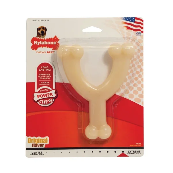 Nylabone Power Chew Long-Lasting Wishbone Dog Toy – Medium