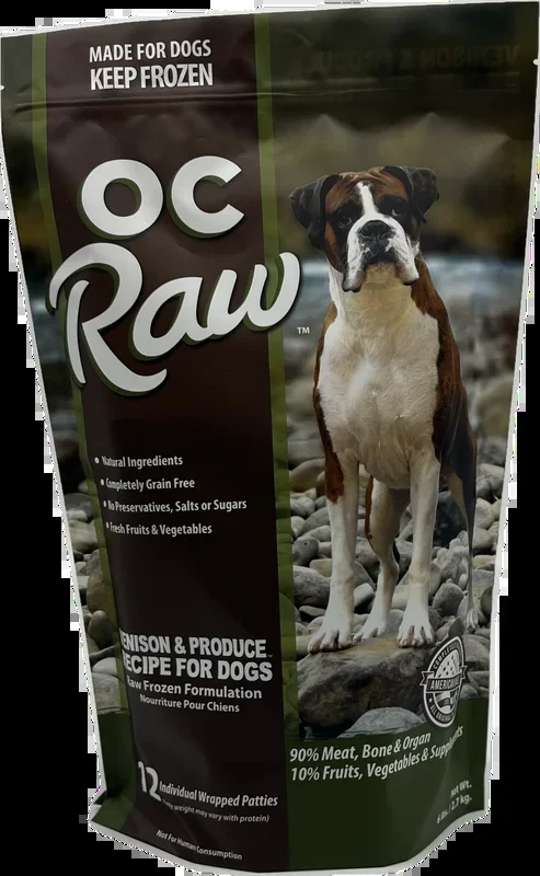 OC Raw Dog Venison Produce Patties 6lb