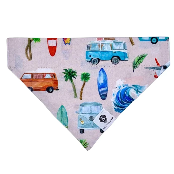 Ocean Vintage Beach Slip-On Dog Bandana