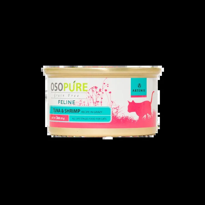 OSOPURE Grain Free Tuna & Shrimp In Gravy Flaked Canned Cat Food