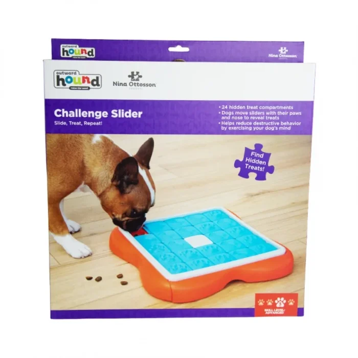 Outward Hound Nina Ottoson – Challenge Slider Treat Dispensing Puzzle Dog Toy