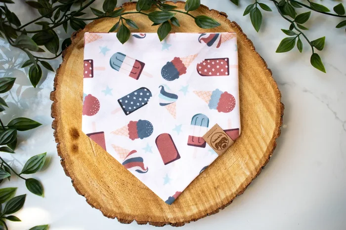 Pawtriotic Pupsicles – Dog Bandana Tie-On with Snap Buttons