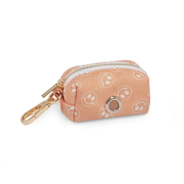 Peach Smiley Waste Bag Holder