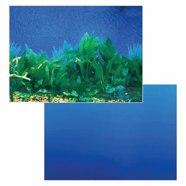 Penn-Plax Double-Sided Aquarium Background – Deep Blue Sea/Amazon Waters