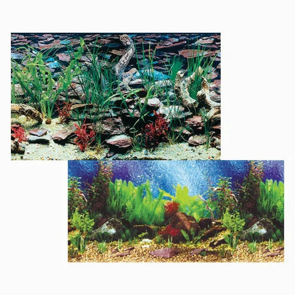 Penn-Plax Double-Sided Aquarium Background – Tropical Blue/Shalescape