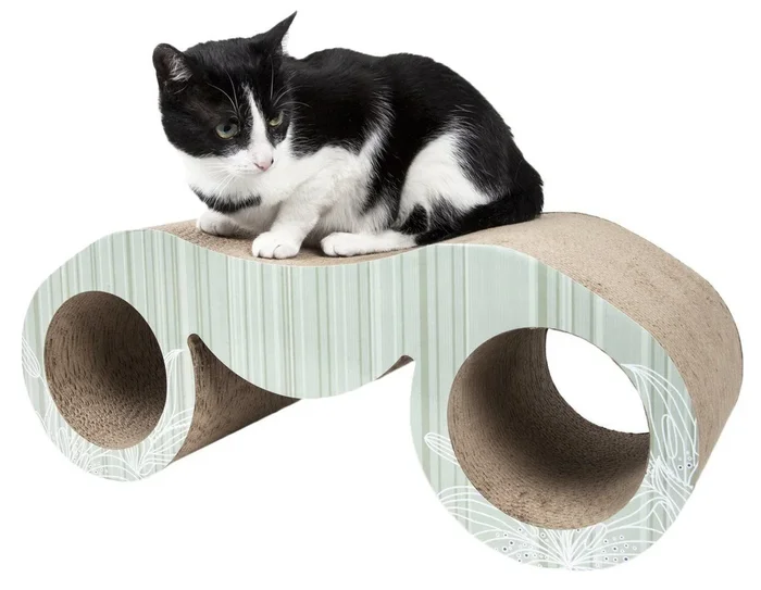 Pet Life ® ‘Binocular’ Premium Quality Kitty Cat Scratcher Lounger Lounge with Catnip