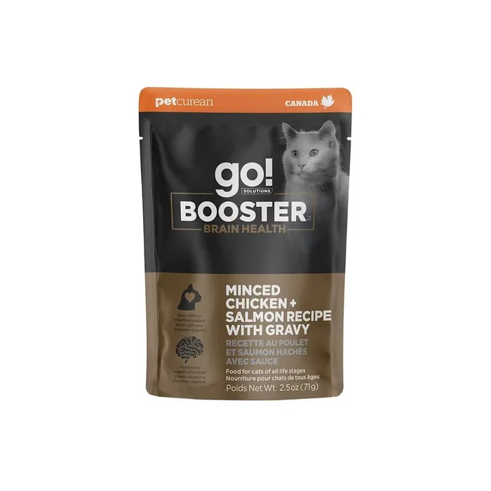Petcurean Go! Solutions Minced Chicken + Salmon with Gravy for Brain Health Wet Cat Food
