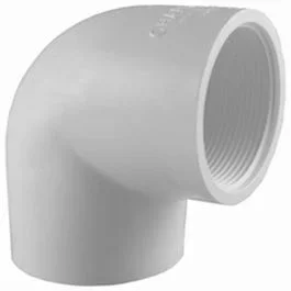Pipe Elbow, 90-Degree Reducing, Slip x Female Thread, White, 1 x 3/4-In.