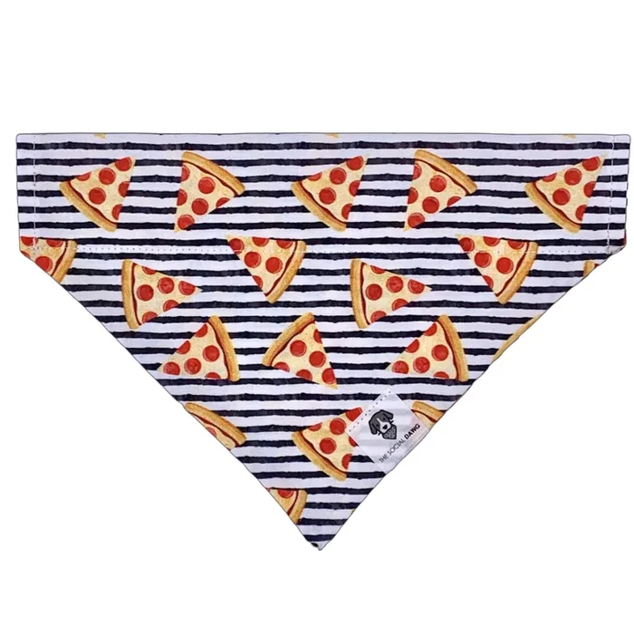 Pizza Party Slip-On Dog Bandana
