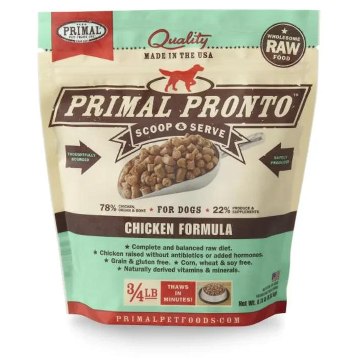 Primal Pronto Raw Frozen Chicken Formula Dog Food, 12-oz