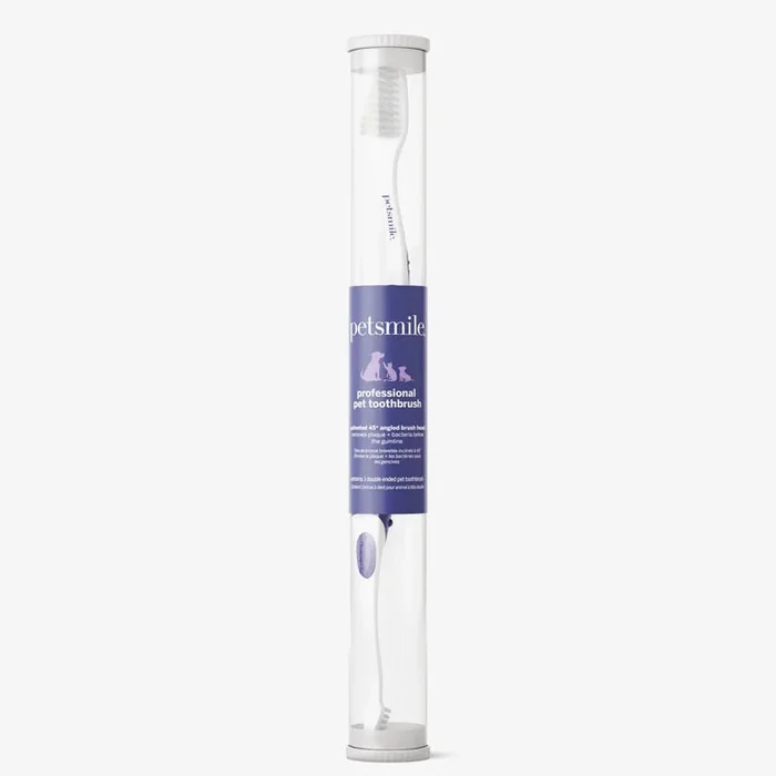 Professional Pet Toothbrush – Patented 45° Dual-Ended Brush Head For Cats & Dogs