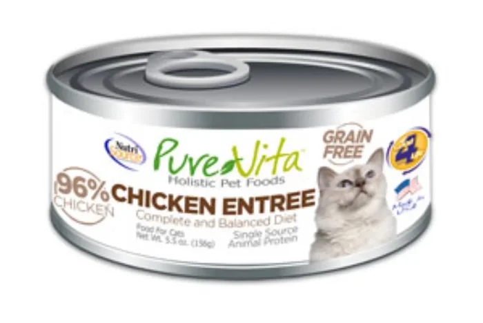 PureVita Grain-Free Chicken Entrée Wet Cat Food, 5.5-oz