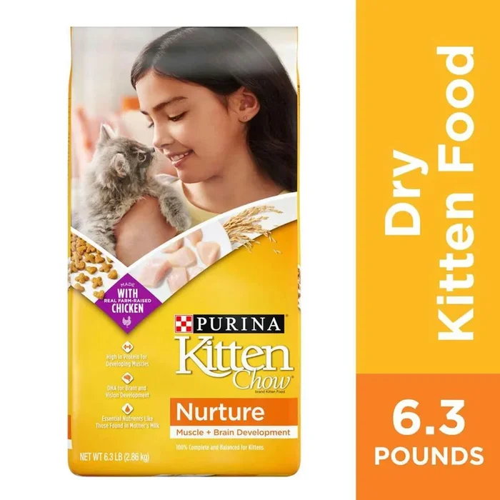Purina Kitten Chow Kitten Food Healthy Development with Real Chicken Dry Kitten Food – 6.3 Pound Bag