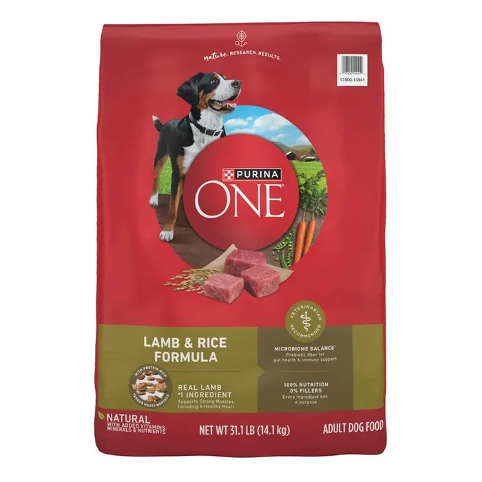 Purina ONE Dry Dog Food Lamb and Rice Formula – 31.1 Pound Bag
