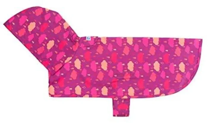 RC Pets Packable Rain Dog Poncho, Rain Drops, Small