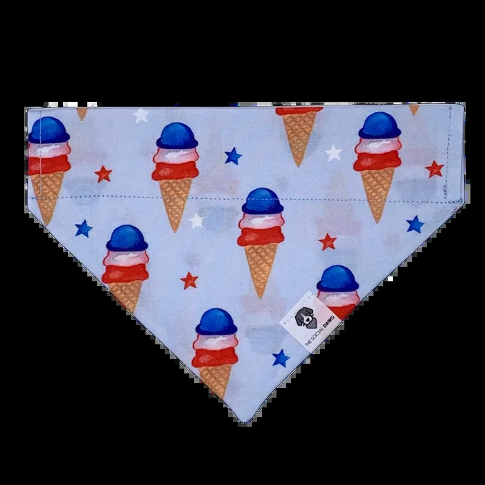 Red, White and Blue Ice Cream Slip-On Dog Bandana