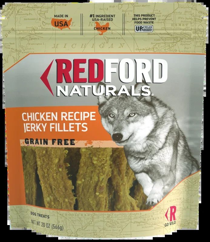 Redford Naturals Adult Grain Free Jerky Fillets Dog Treat, Chicken Recipe, 20 Ounces