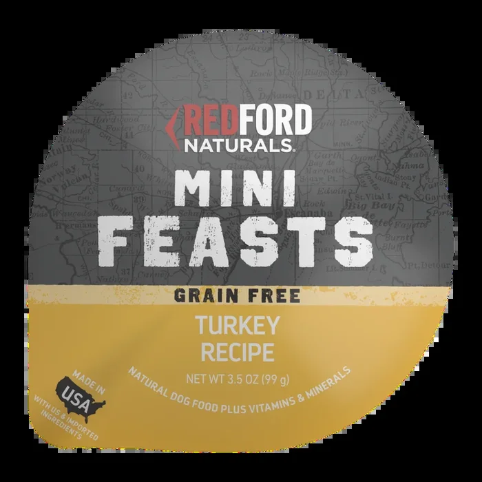 Redford Naturals Mini Feasts Grain Free Turkey Recipe Wet Dog Food, 3.5 Ounces
