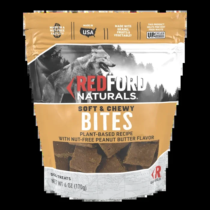 Redford Naturals Plant-Based Recipe With Nut-Free Peanut Butter Flavor Soft & Chewy Bites Dog Treat,