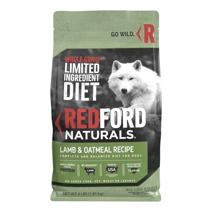Redford Naturals Whole Grain Limited Ingredient Diet Lamb & Oatmeal Recipe Dog Food, 4 pounds