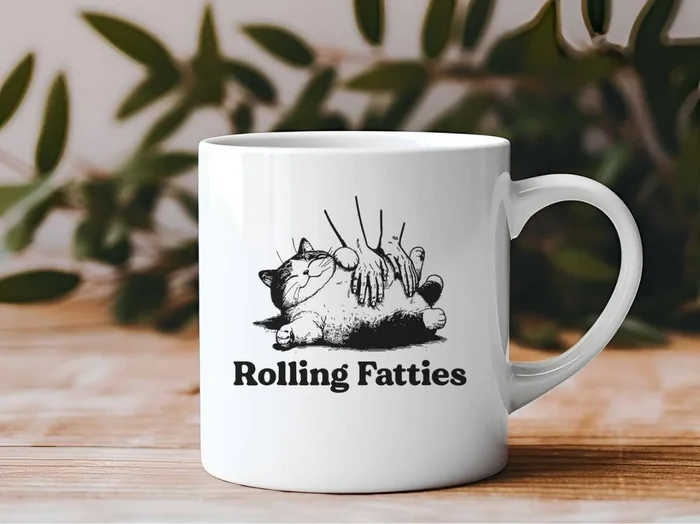 Rolling Fatties Cat Coffee Mug