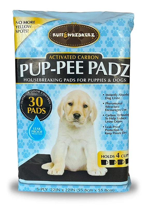 Ruff & Whiskerz- Charcoal Activated Pup-Pee Pads 30 CT