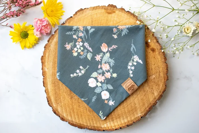 Sage – Dog Bandana Tie-On with Snap Buttons