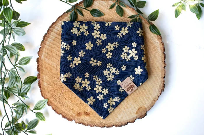 Sakura – Dog Bandana Tie-On with Snap Buttons