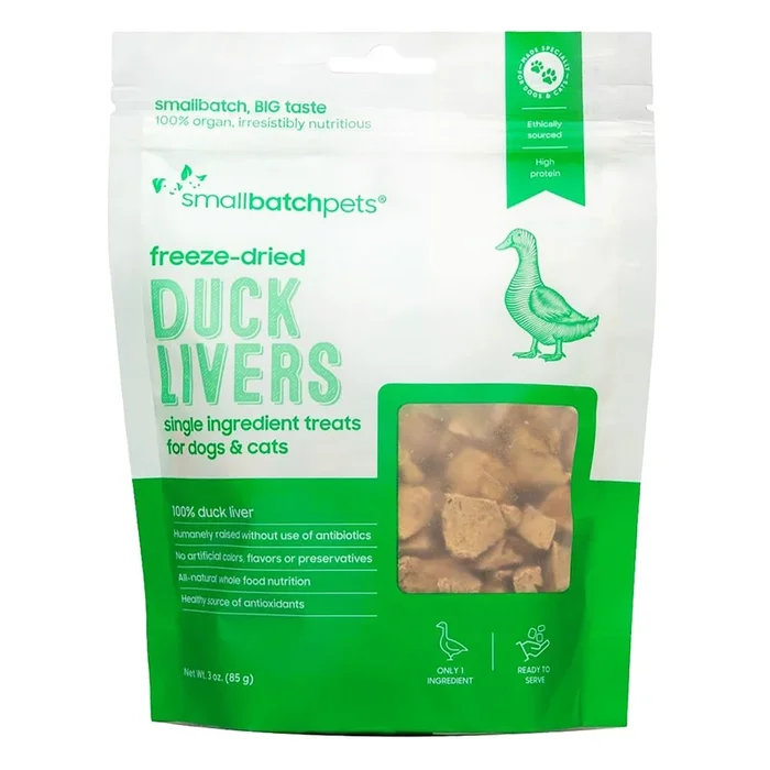 smallbatch Freeze Dried Livers Cat & Dog Treats – Duck – 3oz Pouch
