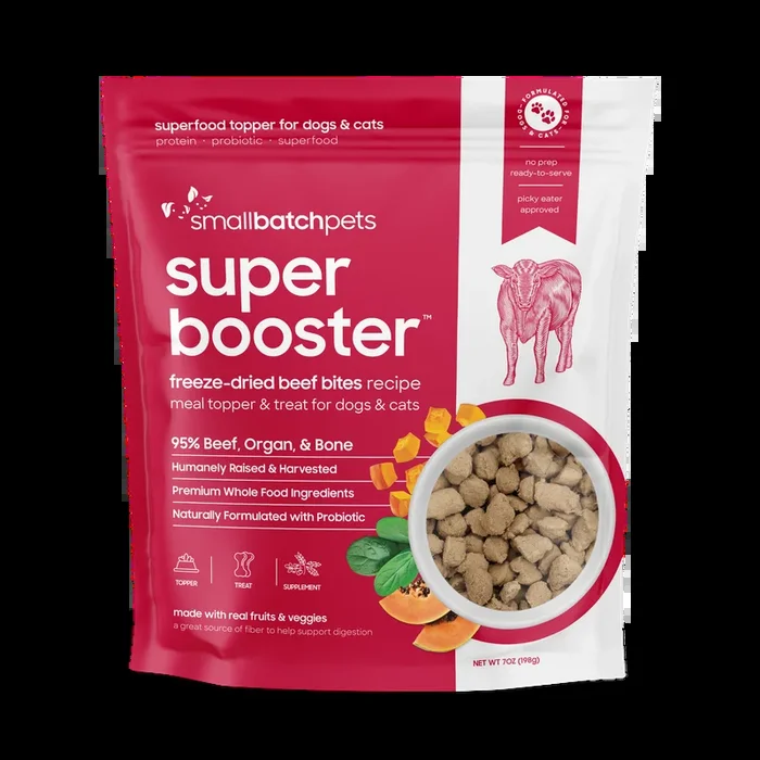 smallbatch Super Booster Freeze Dried Cat & Dog Treats – Beef – 7oz Pouch