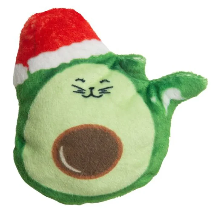 Snugarooz Holiday Kitty Santa Avocado with Catnip Cat 1pc 5in