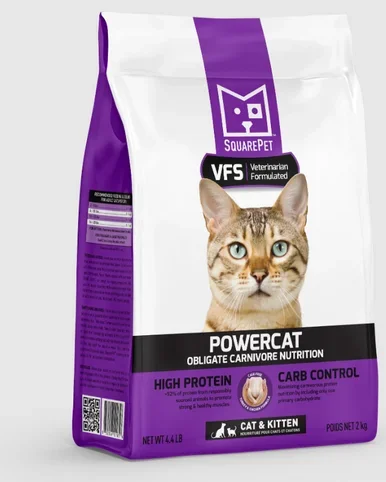 SquarePet VPS PowerCat Turkey & Chicken Cat Food Dry 4.4lb