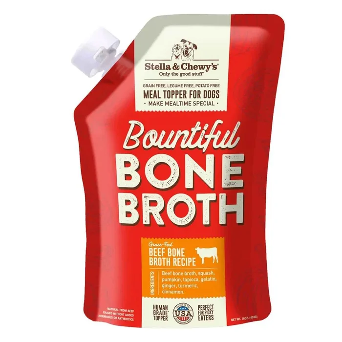 Stella & Chewy’s Bountiful Bone Broth, Grass-Fed Beef Bone Broth Recipe, 16 Ounces