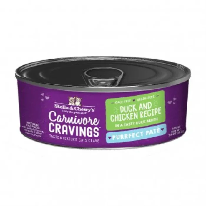Stella & Chewy’s Carnivore Cravings Pate Duck & Chicken Wet Cat Food, 2.8-oz