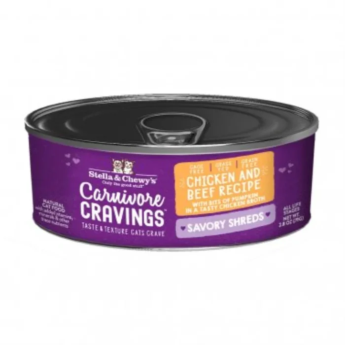 Stella & Chewy’s Carnivore Cravings Shred Chicken & Beef Wet Cat Food, 2.8-oz