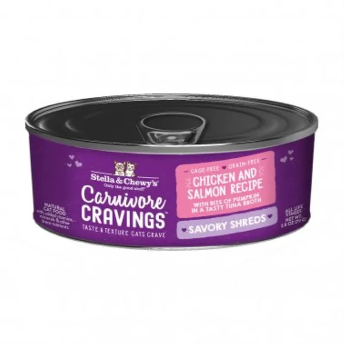 Stella & Chewy’s Carnivore Cravings Shred Chicken & Salmon Wet Cat Food, 2.8-oz