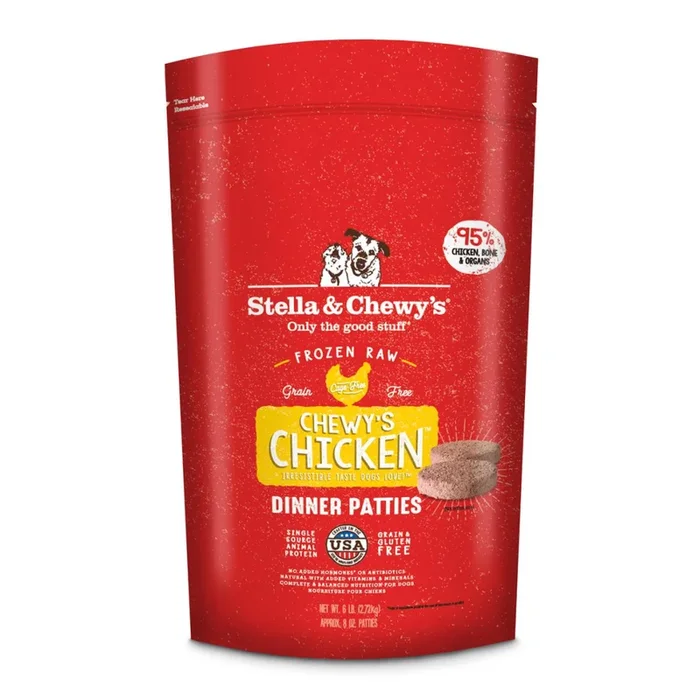 Stella & Chewy’s Chewy’s Chicken 8-oz Dinner Patties Grain-Free Raw Frozen Dog Food, 6-lb