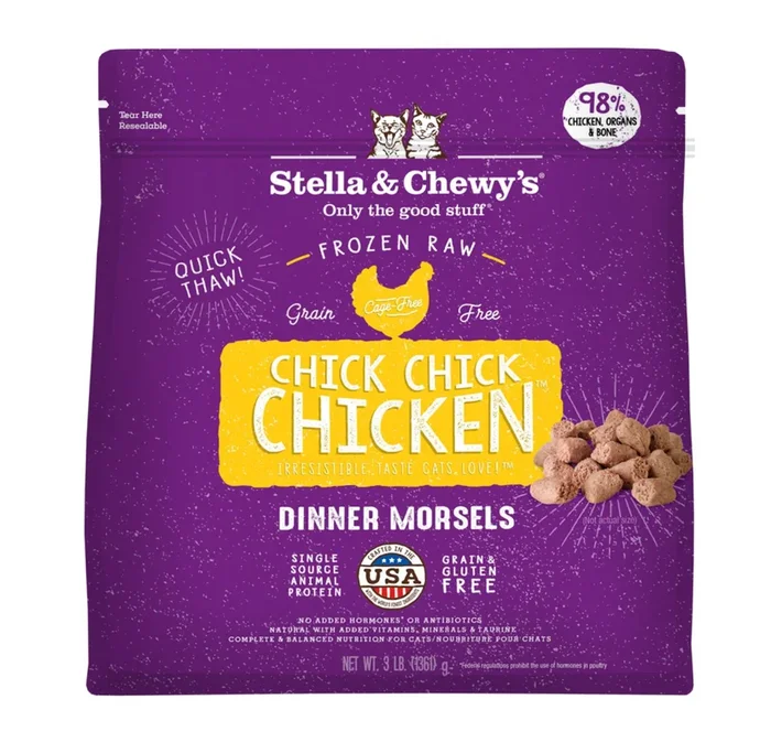 Stella & Chewy’s Chick Chick Chicken Dinner Morsels Raw Frozen Cat Food, 3-lb