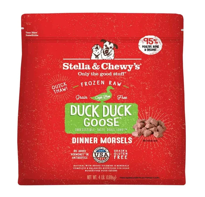 Stella & Chewy’s Dog Frozen Raw, Duck Duck Goose Dinner Morsels, 4 Pounds – Not Available for Delive