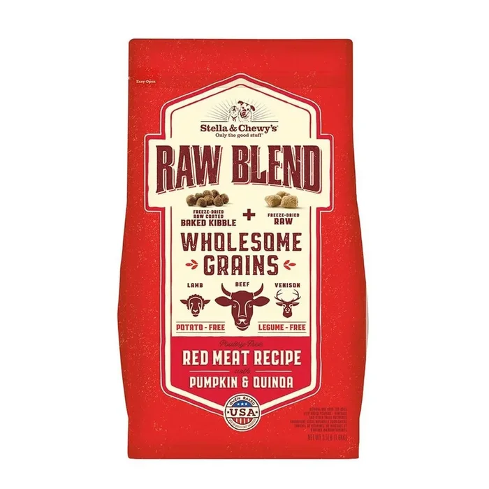 STELLA & CHEWYS Raw Blend Baked Kibble Dry Dog Food with Wholesome Grains Red Meat Recipe