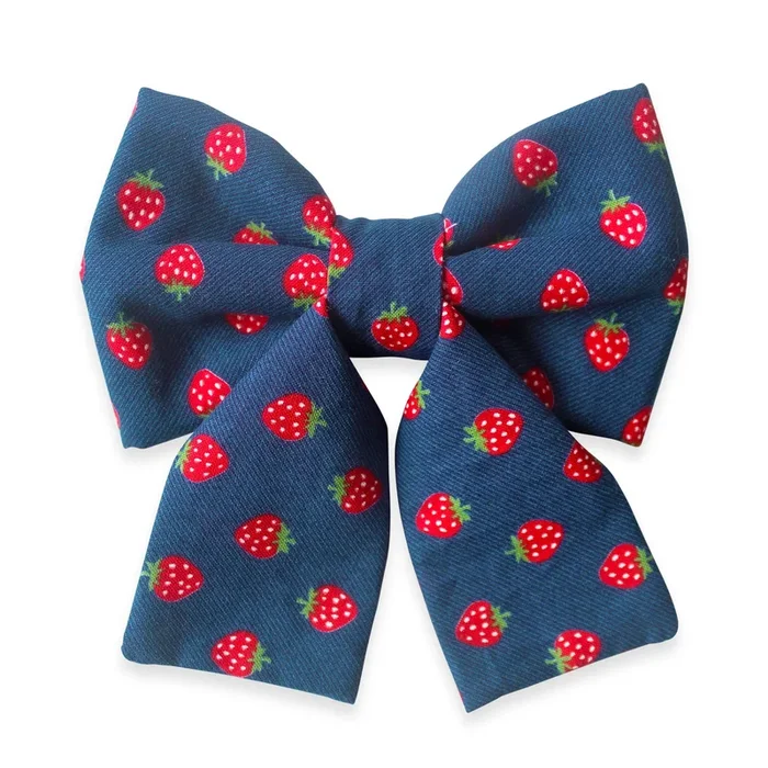 Strawberry Jeans Dog Sailor Bow