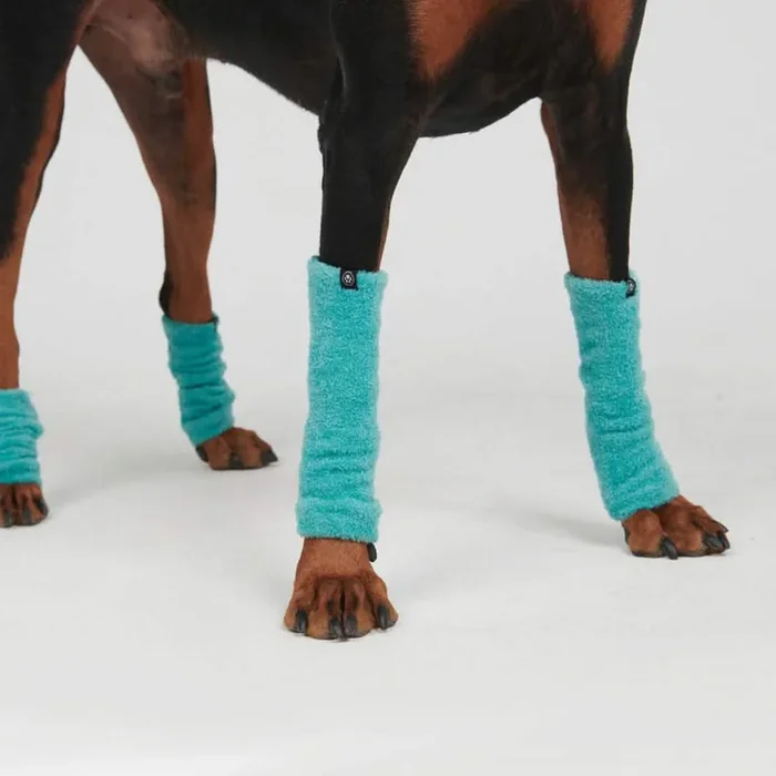 Stretchy Fleece Dog Leg Warmer Sleeves – Turquoise