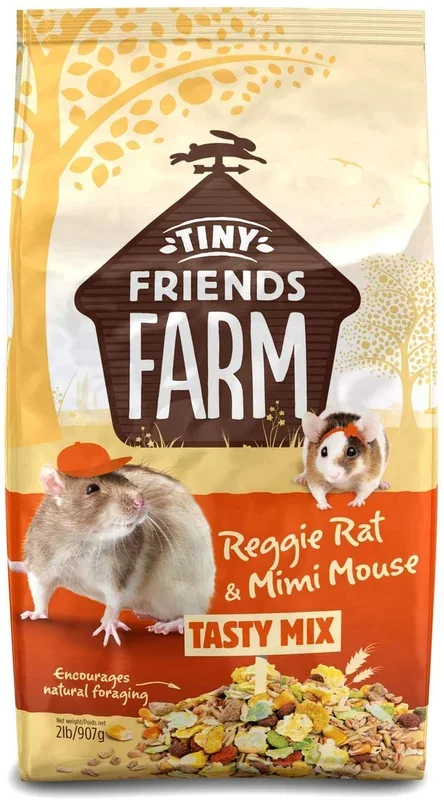 Supreme Pet Foods Tiny Friends Reggie Rat and Mimi Mouse Small Animal Food – 2 lb Bag