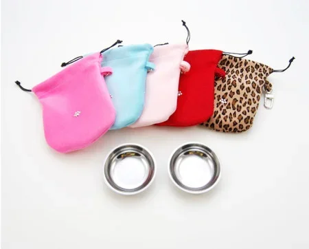 Susan Lanci Ultrasuede Travel Bowl Pouch Set