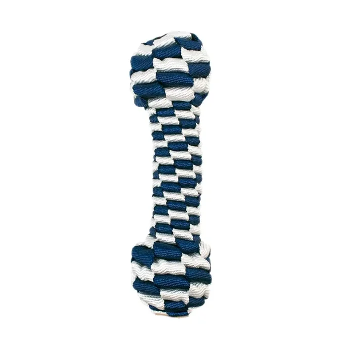 Tall Tails Navy Braided Bone Dog Toy, 9 Inches