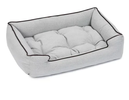 Textured Linen Sleeper Dog Bed